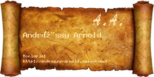 Andrássy Arnold névjegykártya